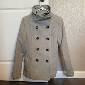 H&M Gray Double Breasted Pea Coat Gray (Size 6)